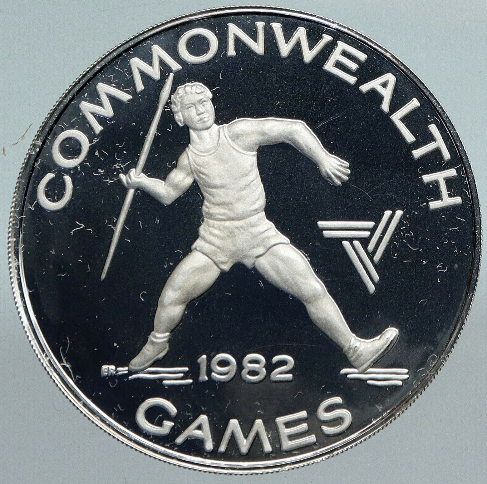 1982 SAMOA UK British COMMONWEALTH GAMES Old Proof Silver $10 Tala Coin i89872