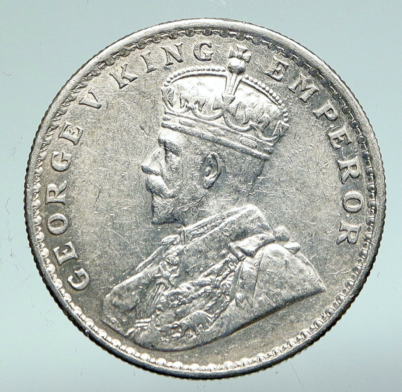 1919 INDIA UK King George V Silver Antique Vintage Old Indian RUPEE Coin i91021