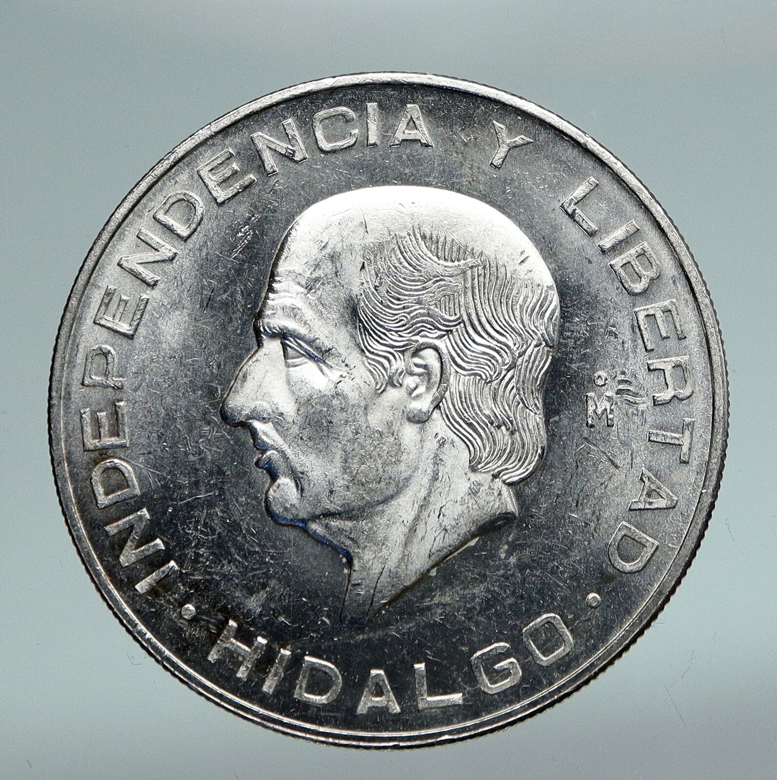 1956 MEXICO Large SILVER 10 Pesos Coin MEXICAN Independence HERO Hidalgo i91018