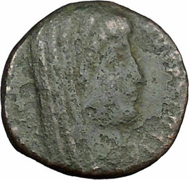 Saint CONSTANTINE I the Great in CHARIOT to GOD HAND in HEAVEN Roman Coin i37861