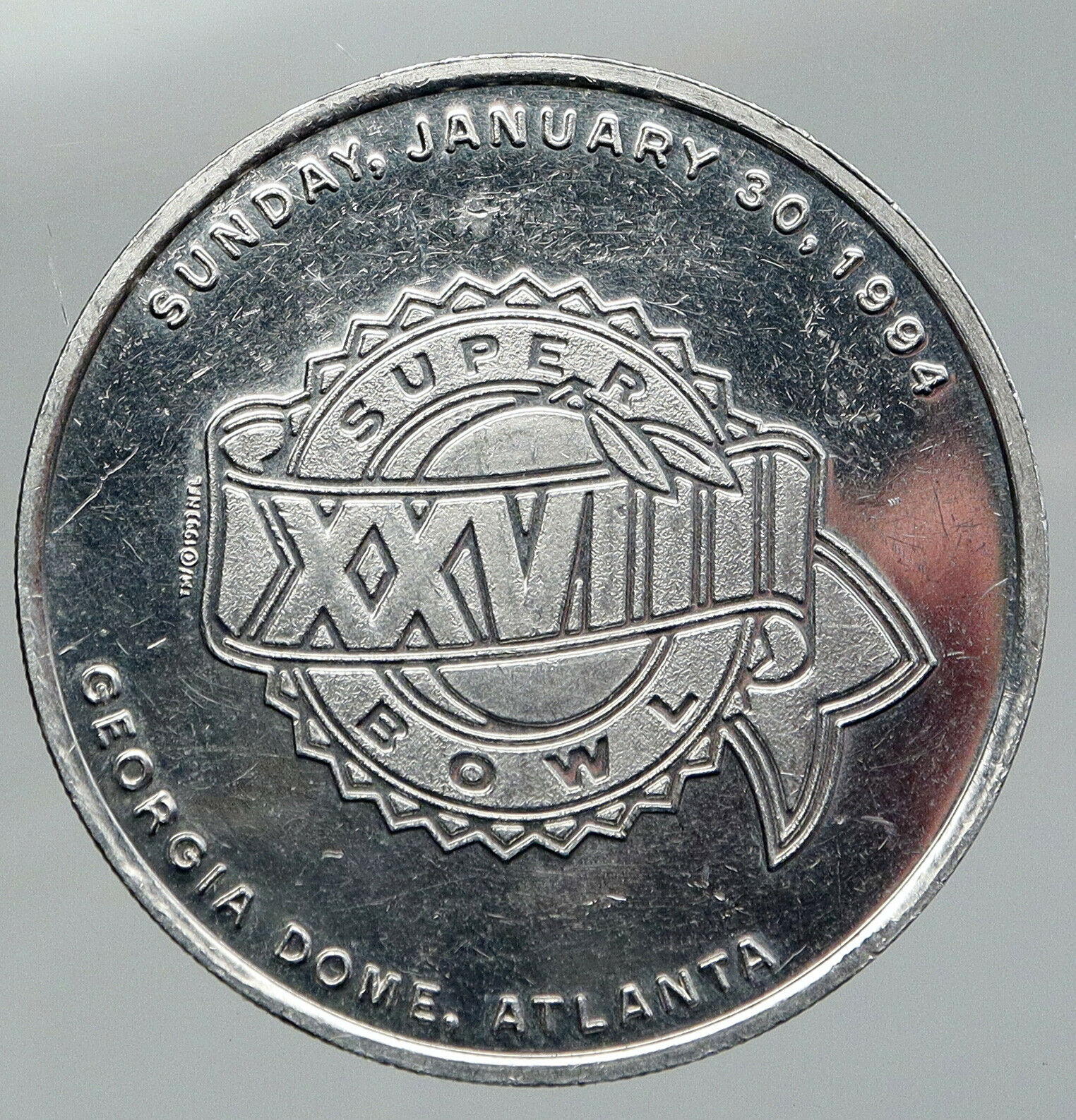 1994 United States Atlanta XXVIIII SUPERBOWL Georgia Dome NFL Old Medal i91815