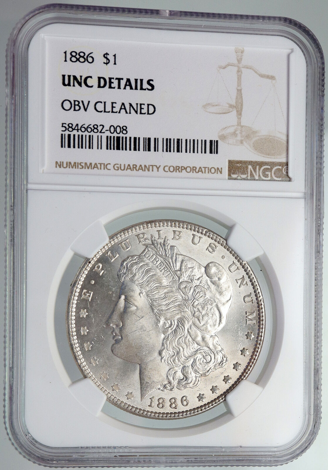 1886 P UNITED STATES of America SILVER Morgan US Dollar Coin EAGLE NGC i87449