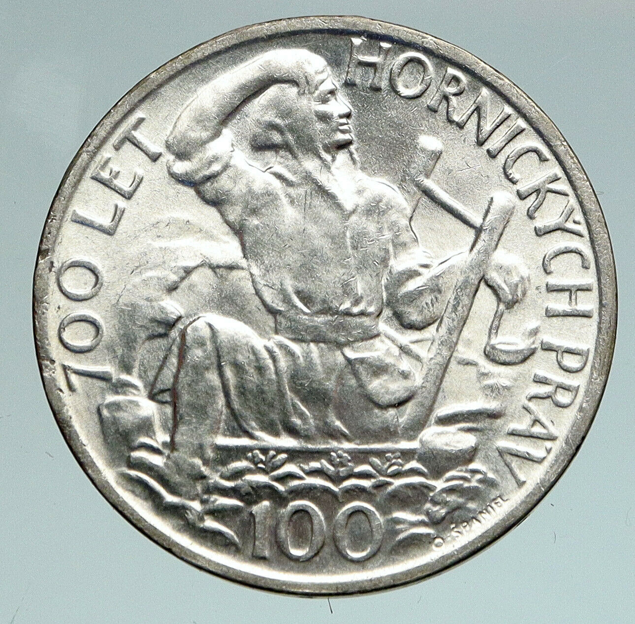 1949 CZECHOSLOVAKIA Slovak Uprising Antique Genuine Silver 100 Korun Coin i90891