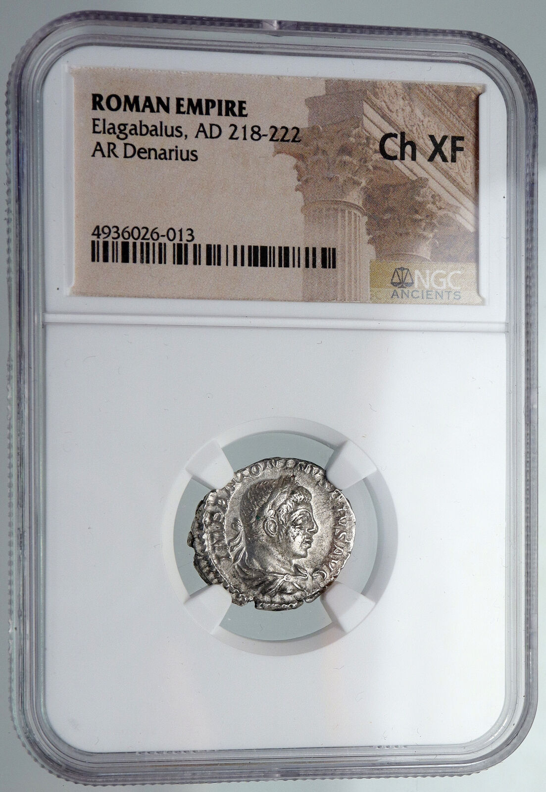 ELAGABALUS 218AD Rome Ancient Silver Roman ANTIQUE Old LIBERTY NGC Coin i87442