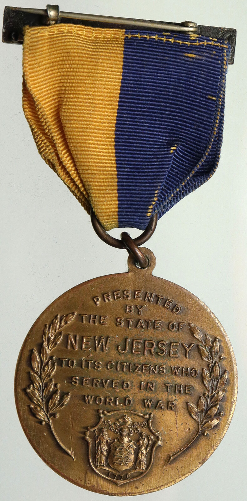 1918 United States USA New Jersey World War 1 WWI Veteran Ribbon Medal i93036