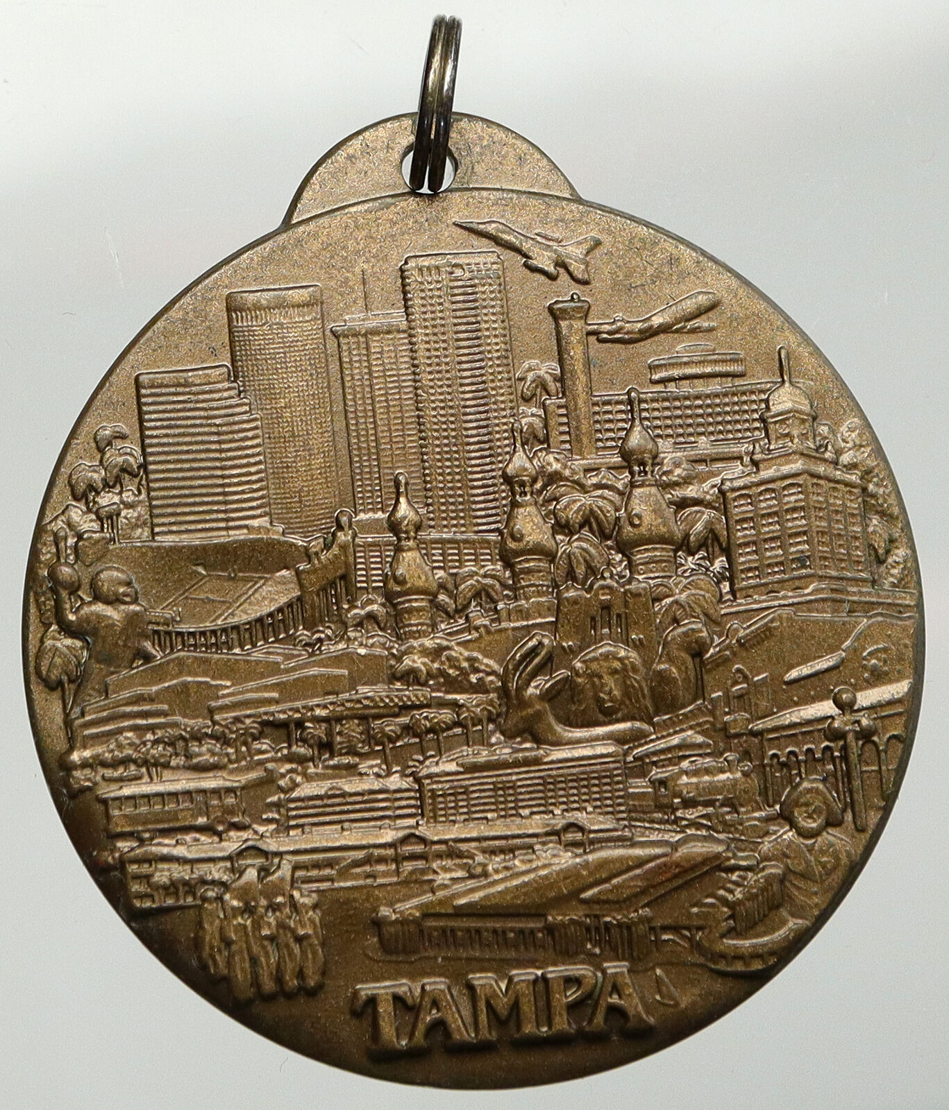 1992 United States USA TAMPA Skyscrapers JETS Florida OLD Vintage Medal i92731