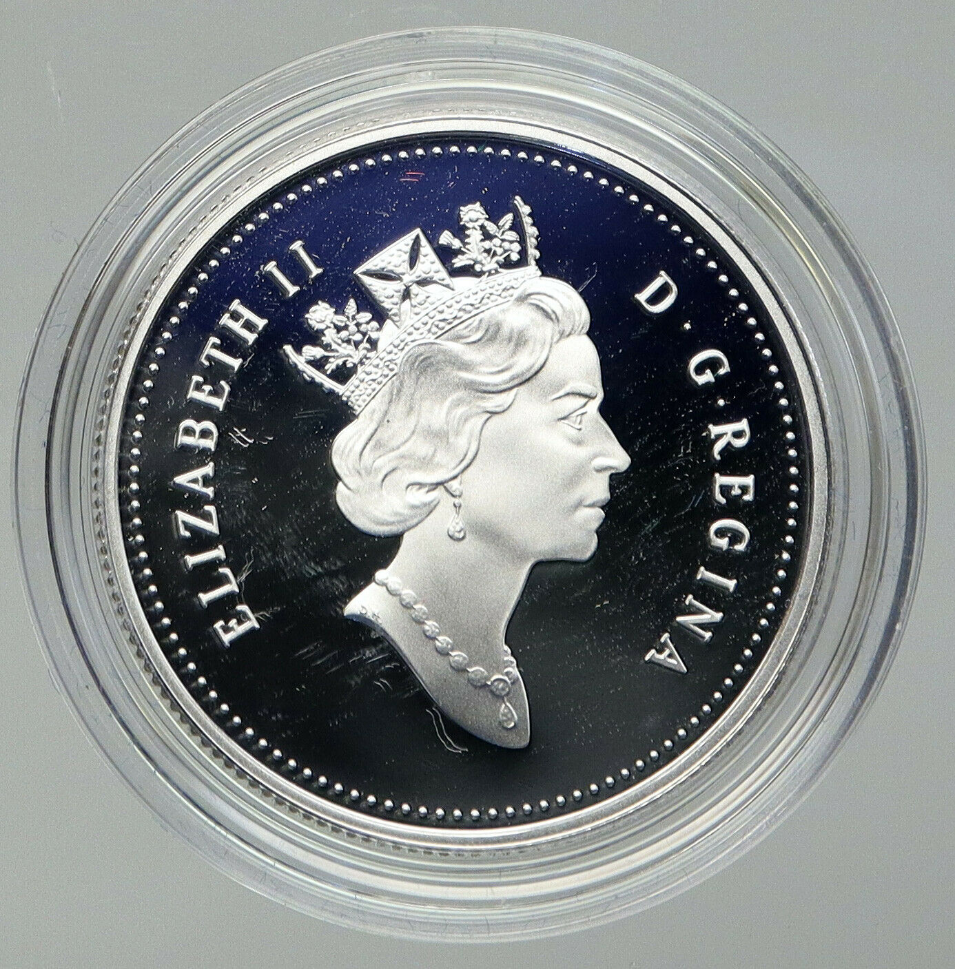 1996 CANADA UK Queen Elizabeth II Wildlife Blue Whale PRF Silver 50c Coin i92805