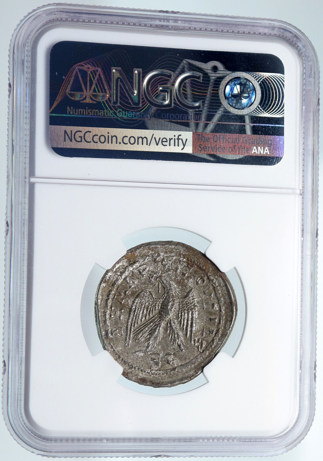 GORDIAN III Authentic Ancient 238AD Silver Roman Coin EAGLE & WREATH NGC i89476