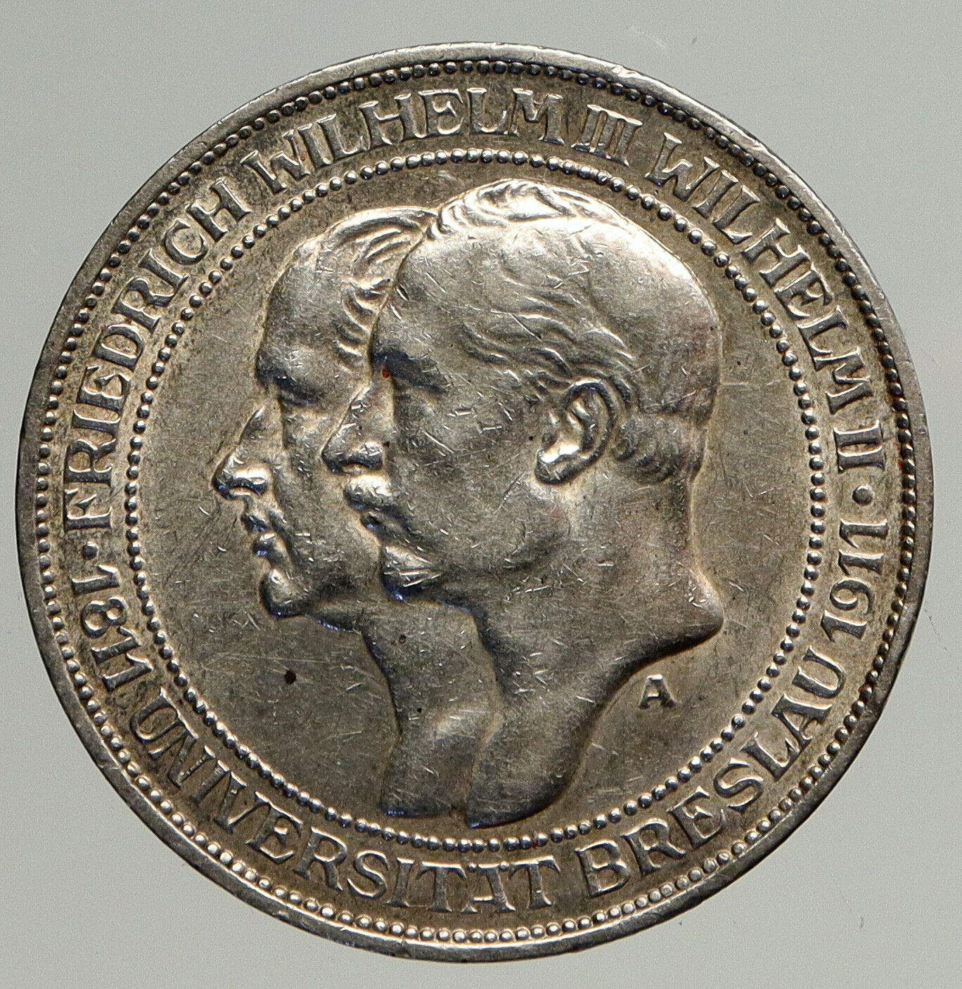 1911 A PRUSSIA KINGDOM Germany WILHELM II & III Silver 3 Mark German Coin i93823