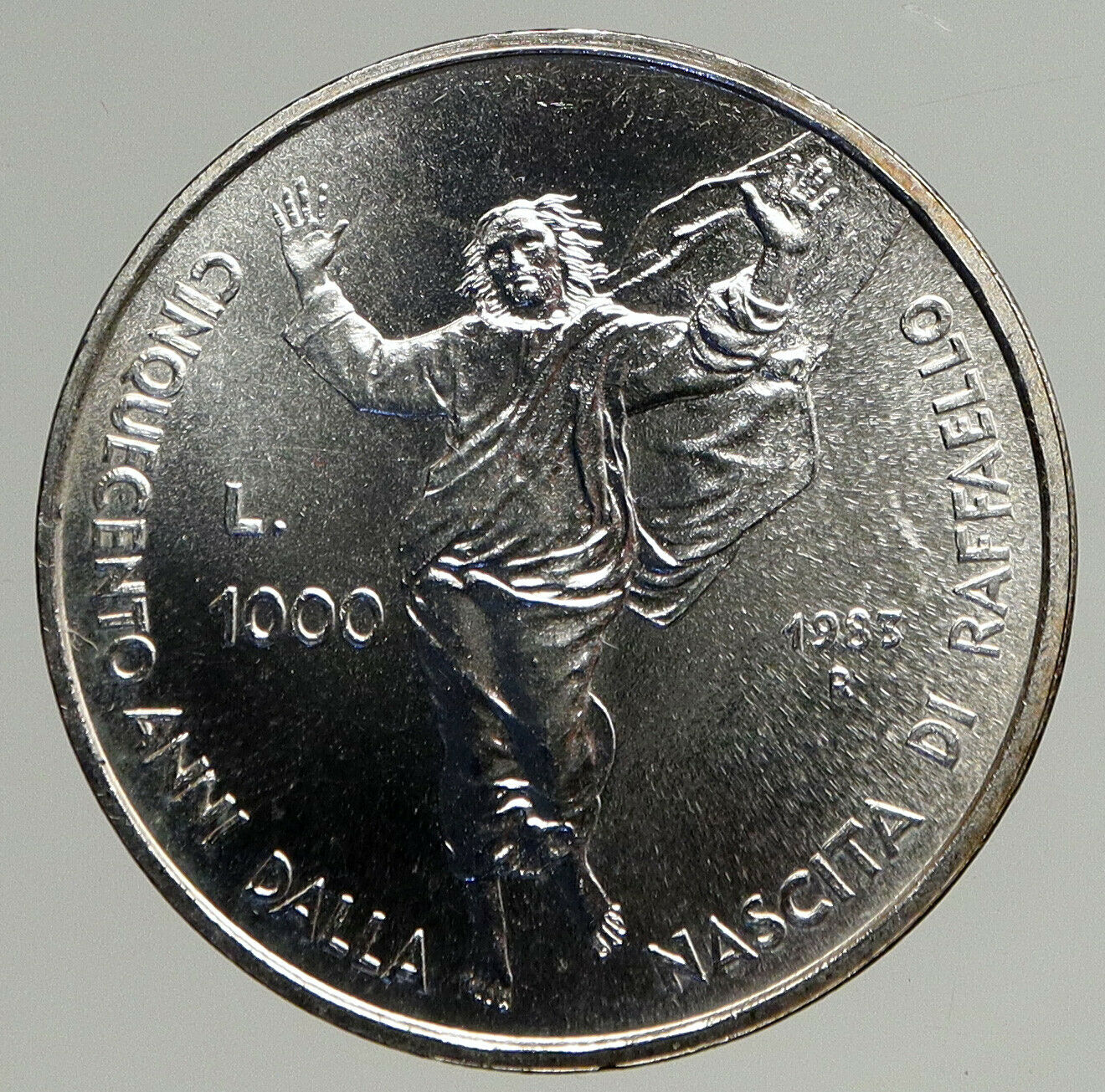 1983 SAN MARINO Italy with Artist RAFAELLO Silver Genuine 1000 Lire Coin i93821