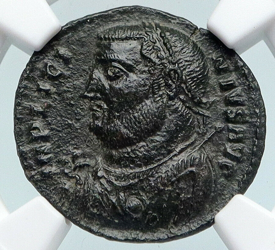 LICINIUS I Ancient OLD Roman Authentic 317AD Coin JUPITER & VICTORY NGC i89699