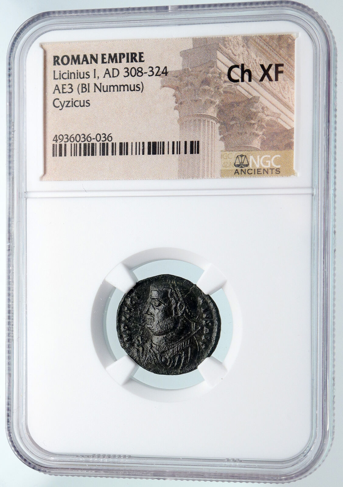 LICINIUS I Ancient OLD Roman Authentic 317AD Coin JUPITER & VICTORY NGC i89699