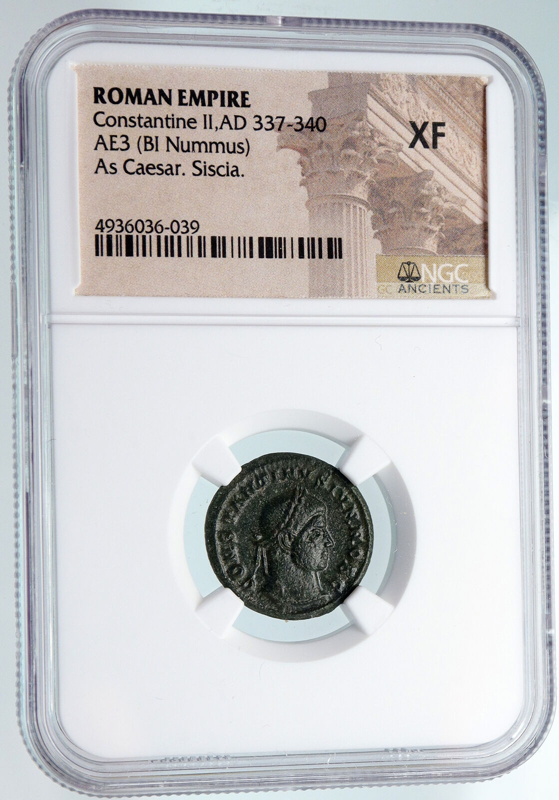 CONSTANTINE II Jr Son of Constantine the Great 321 Ancient Roman Coin NGC i89702