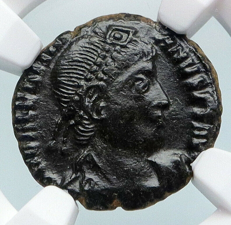 VALENTINIAN I Captive & Chi-Rho Christian ANTIQUE Ancient Roman Coin NGC i89706