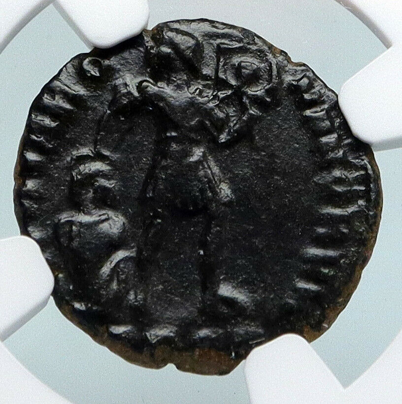 VALENTINIAN I Captive & Chi-Rho Christian ANTIQUE Ancient Roman Coin NGC i89706