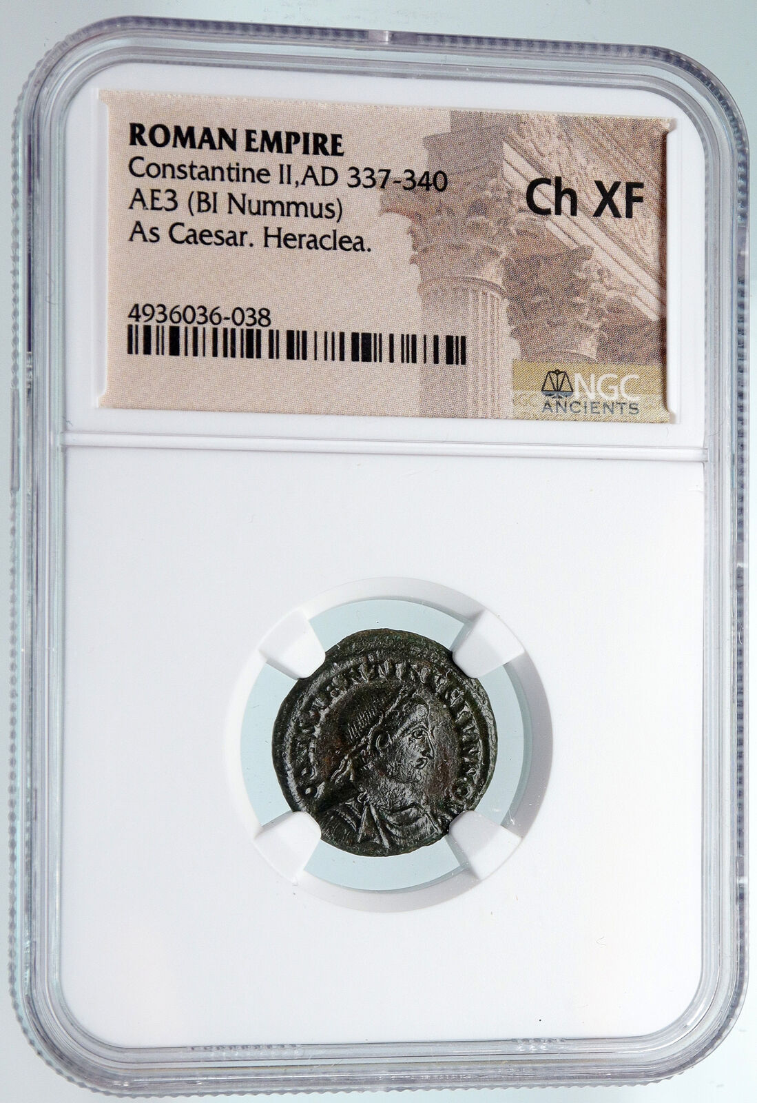 CONSTANTINE II Jr Son of Constantine the Great 321 Ancient Roman Coin NGC i89701