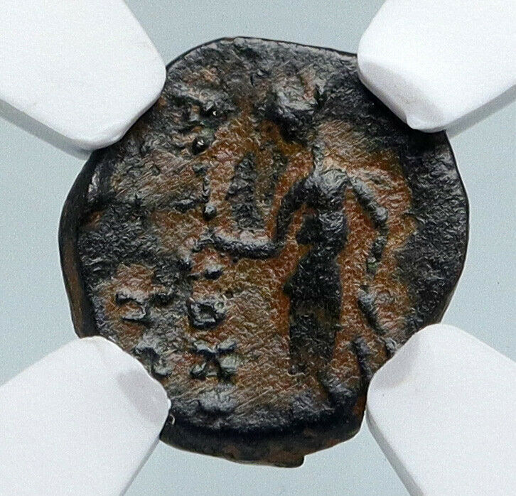 ANTIOCHOS III Megas Genuine Ancient 222BC SELEUKID Greek Coin APOLLO NGC i89558