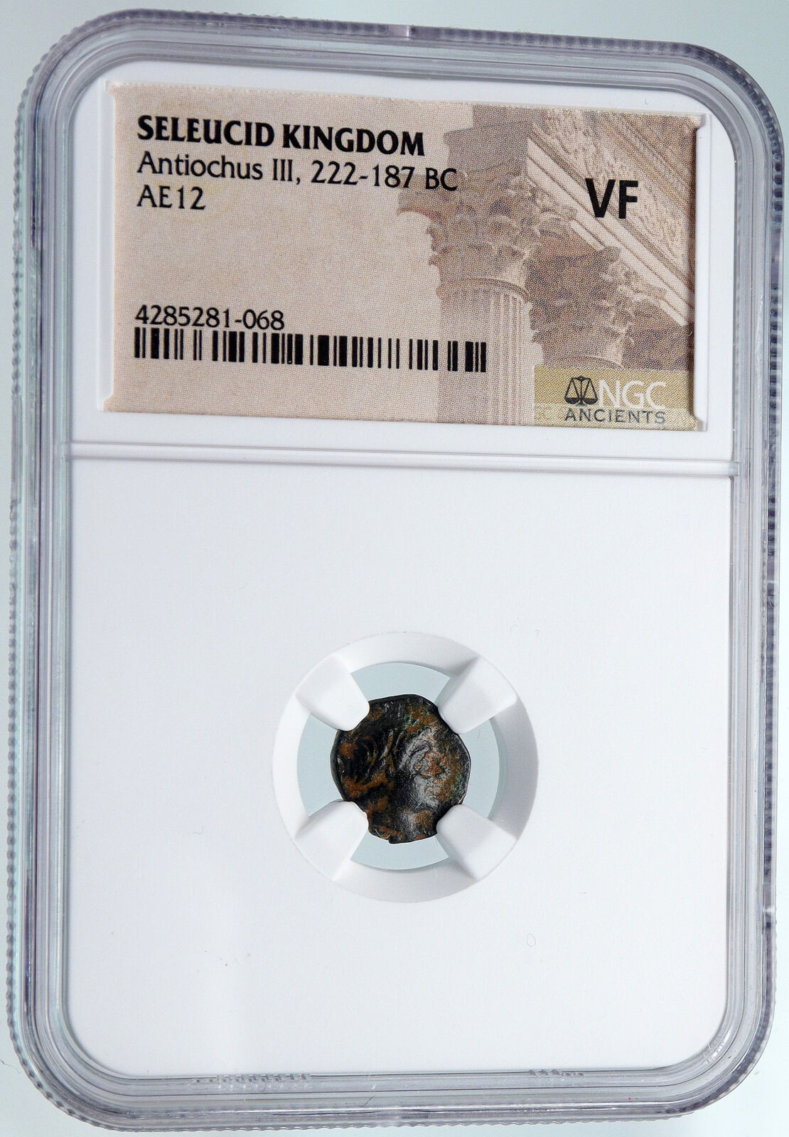 ANTIOCHOS III Megas Genuine Ancient 222BC SELEUKID Greek Coin APOLLO NGC i89558