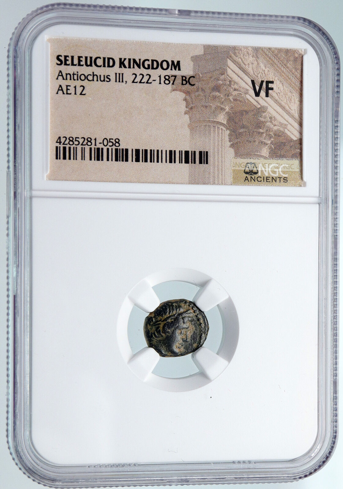 ANTIOCHOS III Megas Genuine Ancient 222BC SELEUKID Greek Coin APOLLO NGC i89561