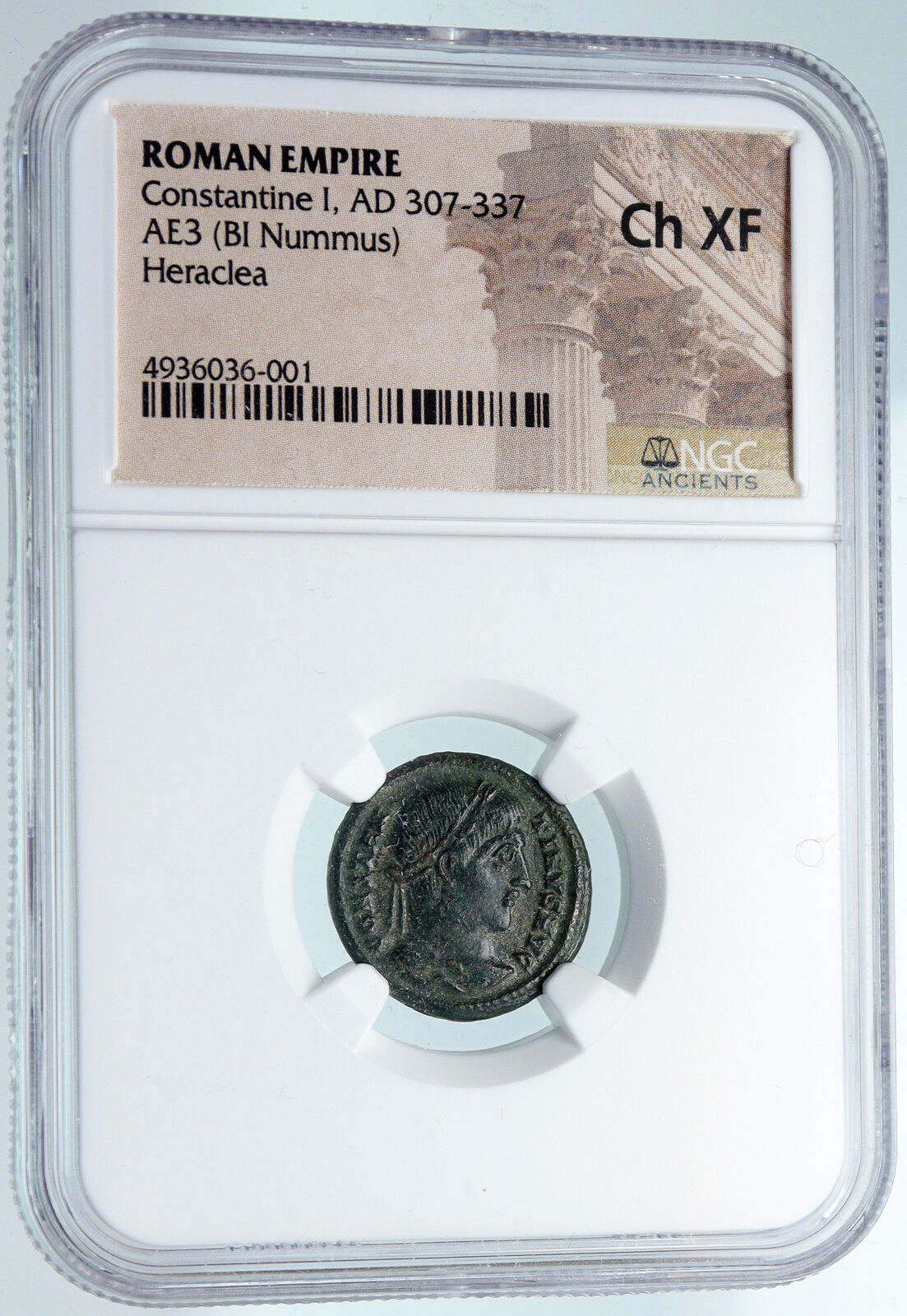 CONSTANTINE I the GREAT Authentic Ancient 326AD Roman Coin w WREATH NGC i89688