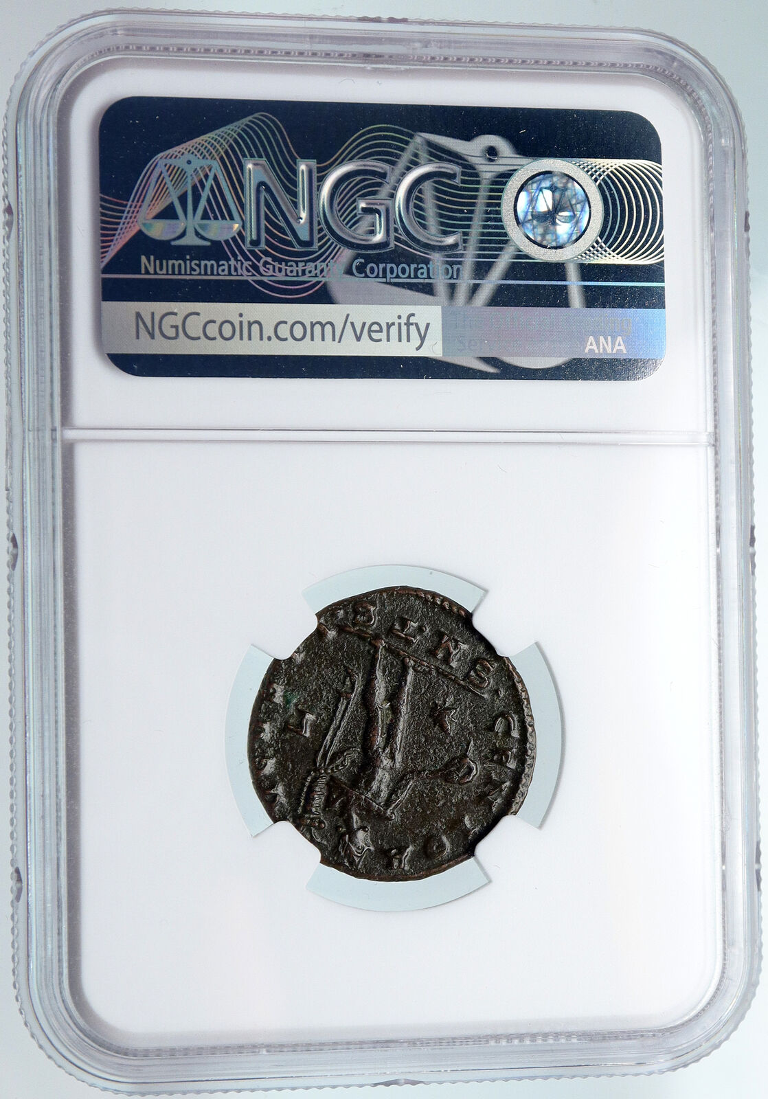 LICINIUS I Constantine I enemy 309AD Ancient Roman Coin NUDE Genius NGC i89695