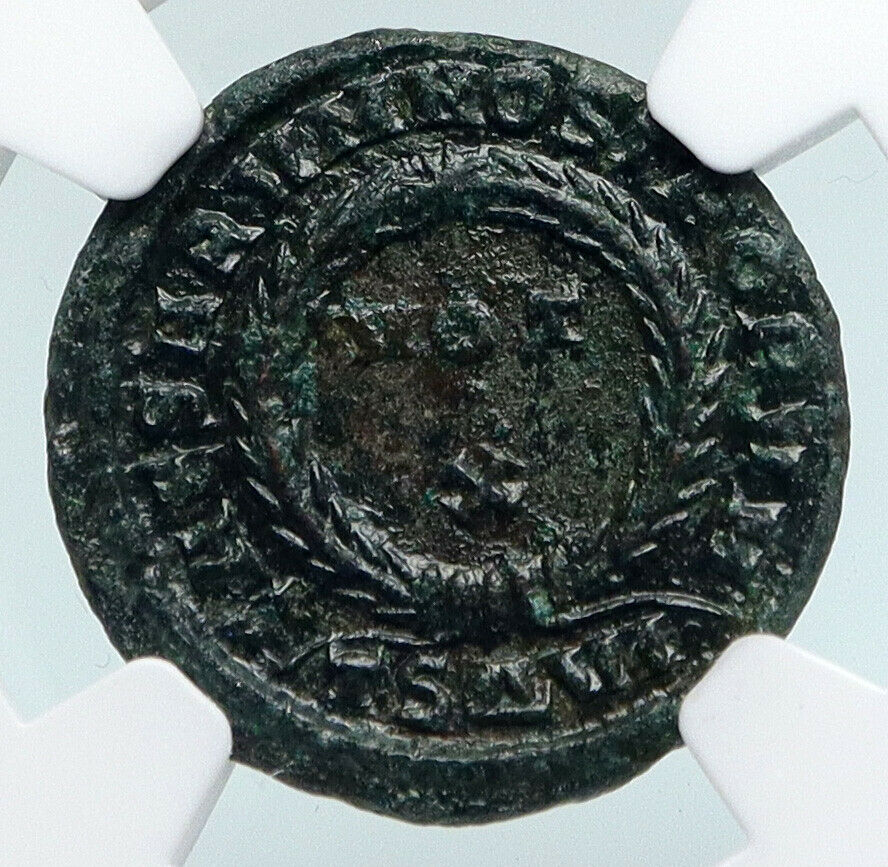 CRISPUS Ancient 321AD Antique Original Roman Coin Thessalonica WREATH NGC i89707