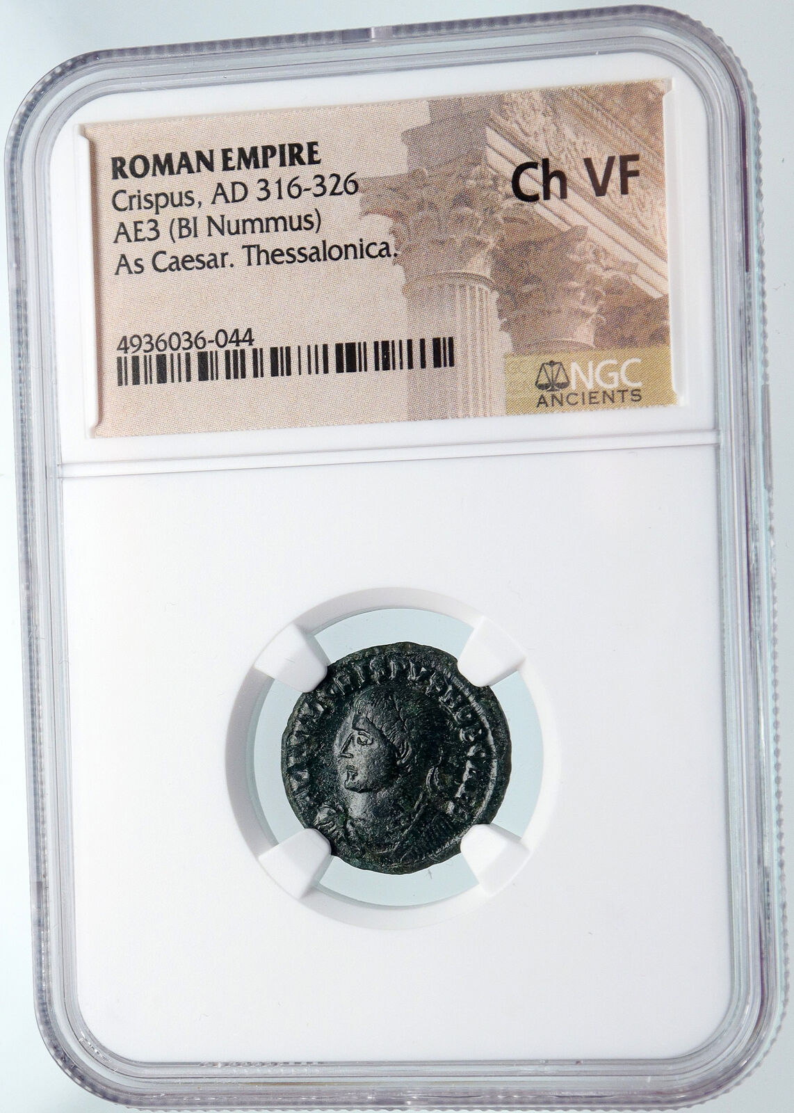 CRISPUS Ancient 321AD Antique Original Roman Coin Thessalonica WREATH NGC i89707