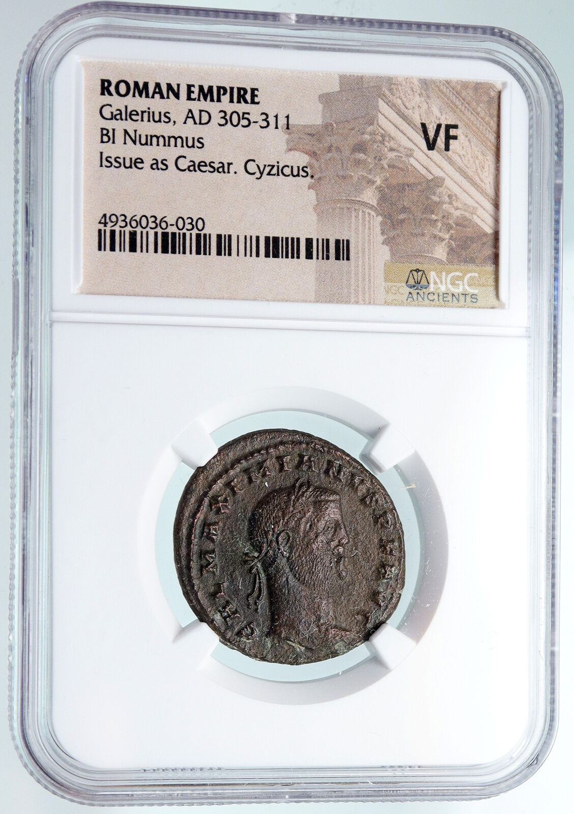 GALERIUS Authentic Ancient 308AD Cyzicus ANTIQUE Roman Coin GENIUS NGC i89693