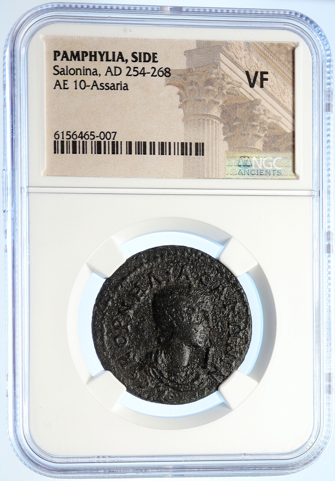 SALONINA wife of GALLIENUS Side in Pamphylia Ancient OLD Roman Coin NGC i106616