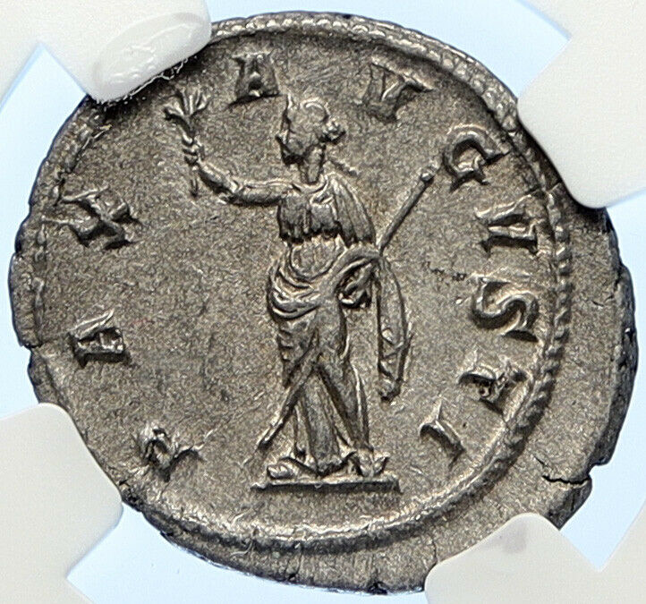 Maximinus I Thrax 236AD Silver Rare Ancient Roman Coin PAX SCEPTRE NGC i106624