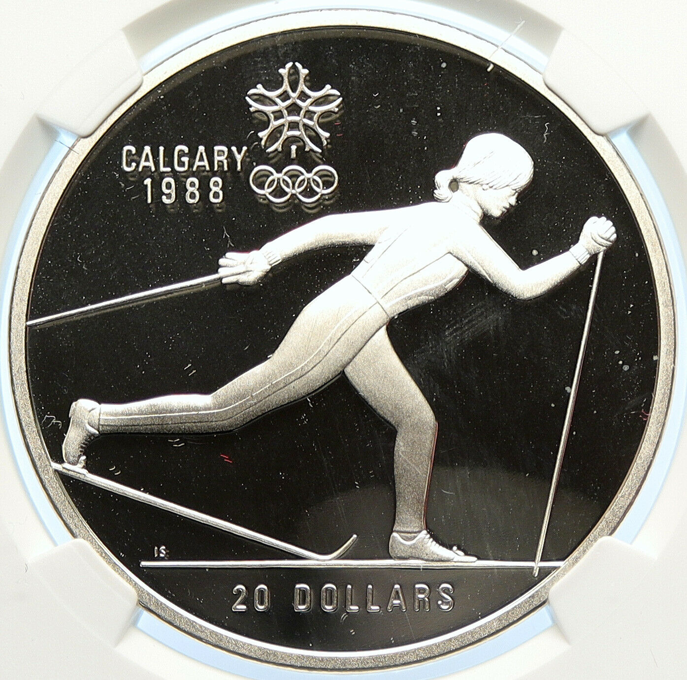 1986 CANADA 1988 CALGARY OLYMPIC CrossC Skiing Proof Silver $20 Coin NGC i106626