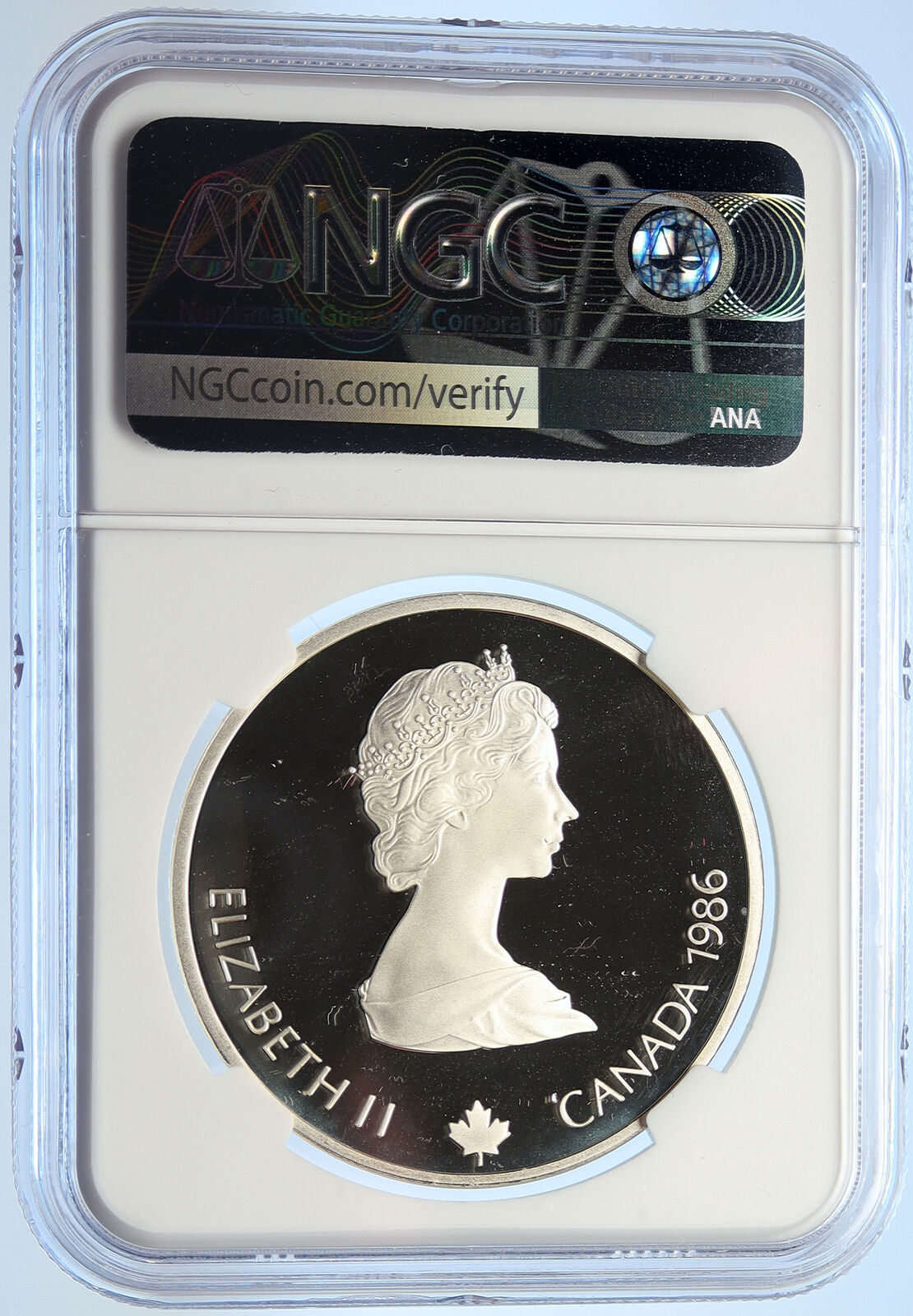 1986 CANADA 1988 CALGARY OLYMPIC CrossC Skiing Proof Silver $20 Coin NGC i106626