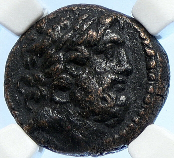 ANTIOCH on the ORONTES Authentic Ancient 76BC Greek Coin w NIKE ZEUS NGC i106673