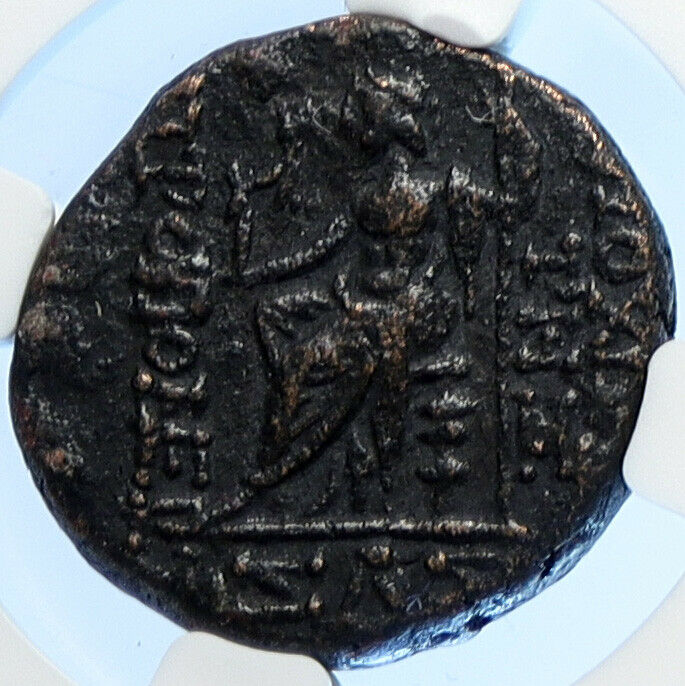 ANTIOCH on the ORONTES Authentic Ancient 76BC Greek Coin w NIKE ZEUS NGC i106673