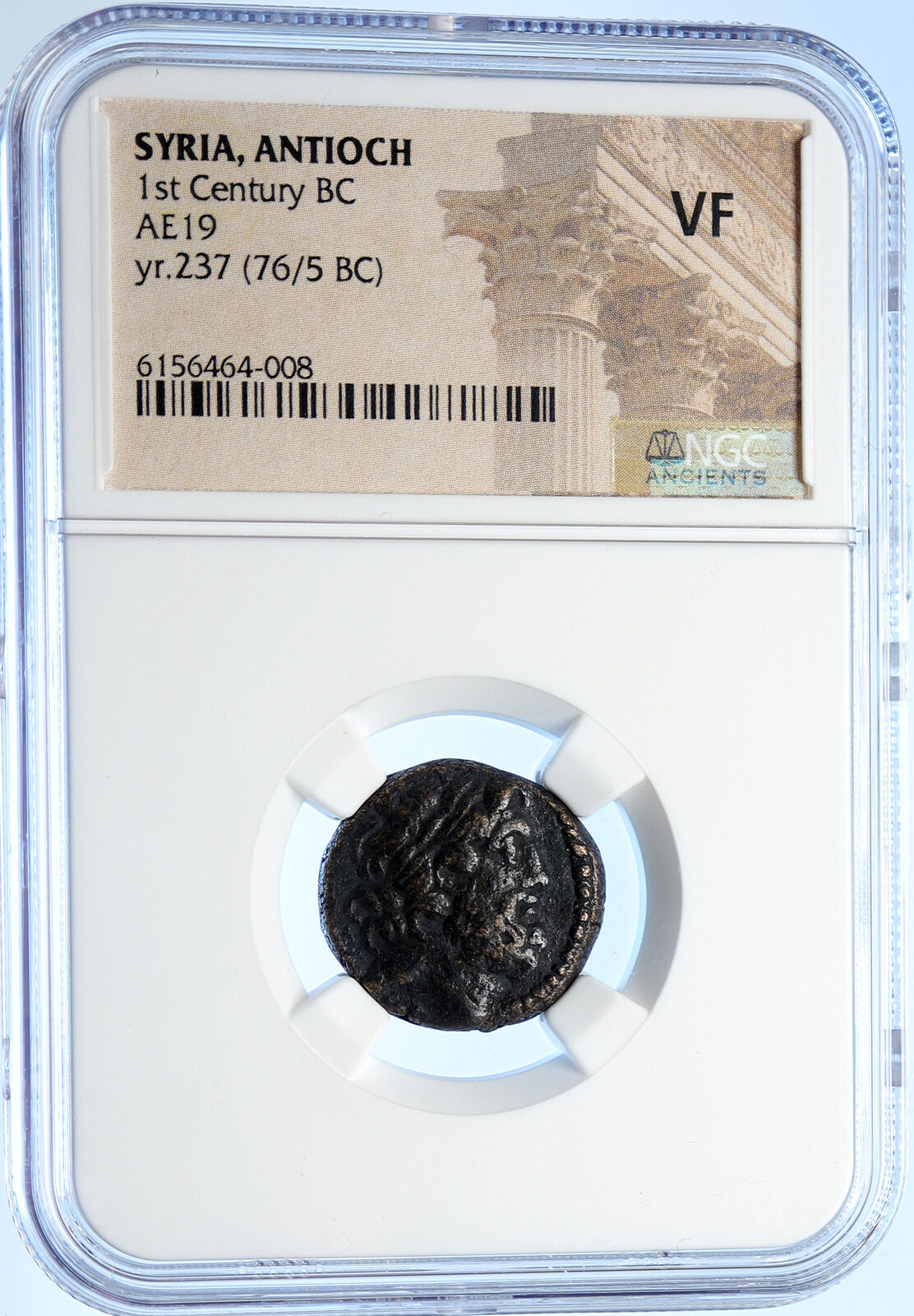 ANTIOCH on the ORONTES Authentic Ancient 76BC Greek Coin w NIKE ZEUS NGC i106673