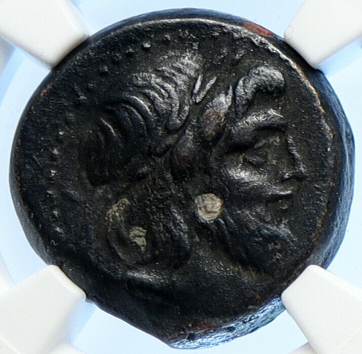 SELEUKIS in PIERIA 100BC Zeus Winged THUNDERBOLT Ancient Greek Coin NGC i106677