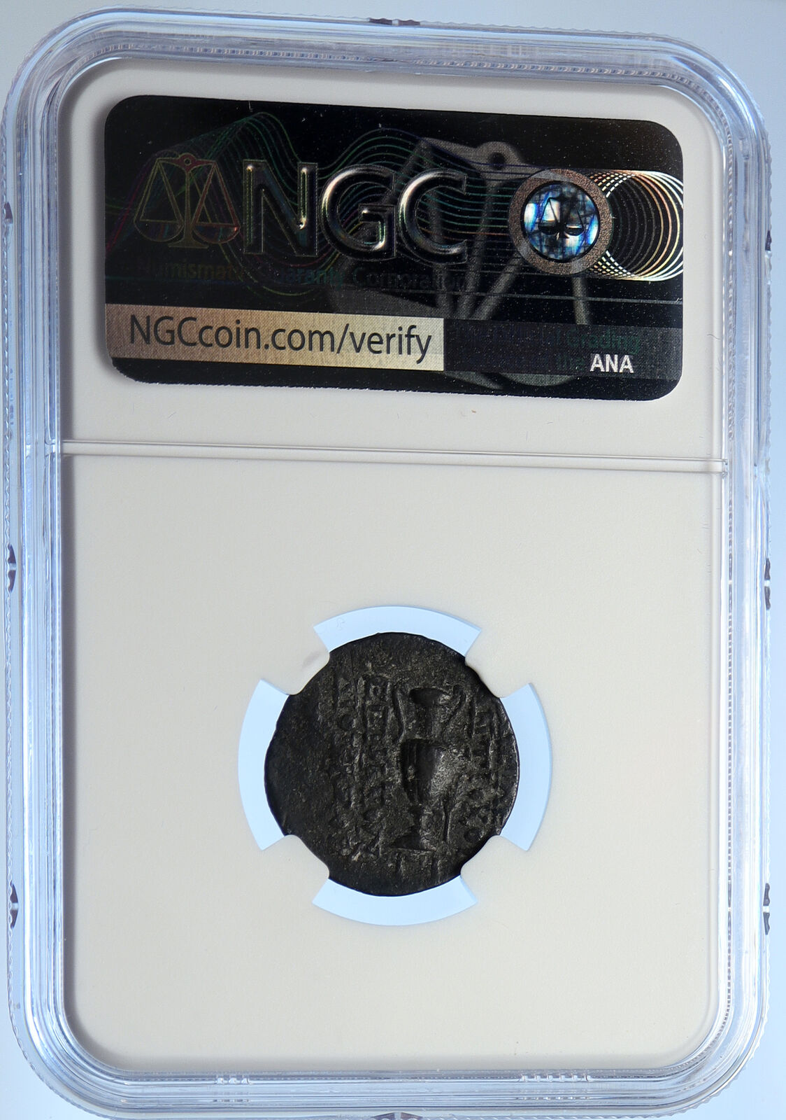 ANTIOCHOS VI Dionysos Ancient Seleukid Ancient Greek Coin KANTHAROS NGC i106681