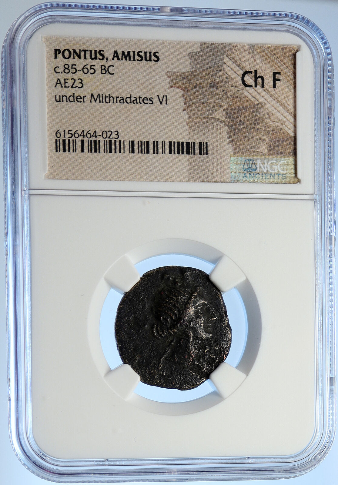 AMISOS - PONTUS Mithradates VI the Great GORGON NIKE Old Greek Coin NGC i106688