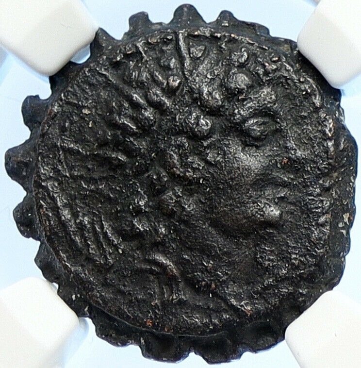 ANTIOCHOS VI Dionysos Ancient Seleukid ANTIQUE OLD Greek Coin APOLLO NGC i106689