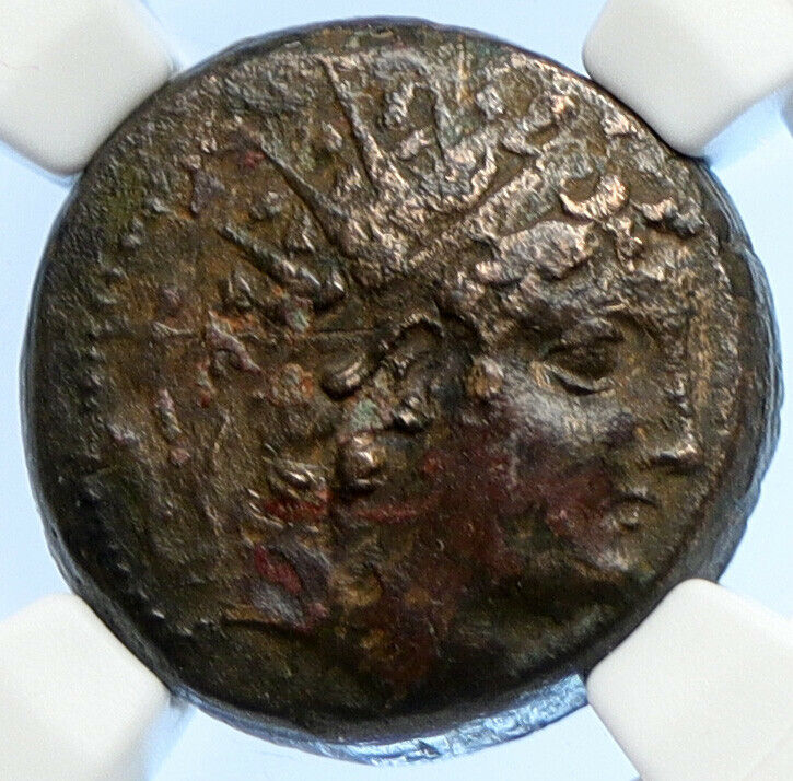 ANTIOCHOS VI Dionysos Ancient Seleukid Ancient Greek Coin KANTHAROS NGC i106680