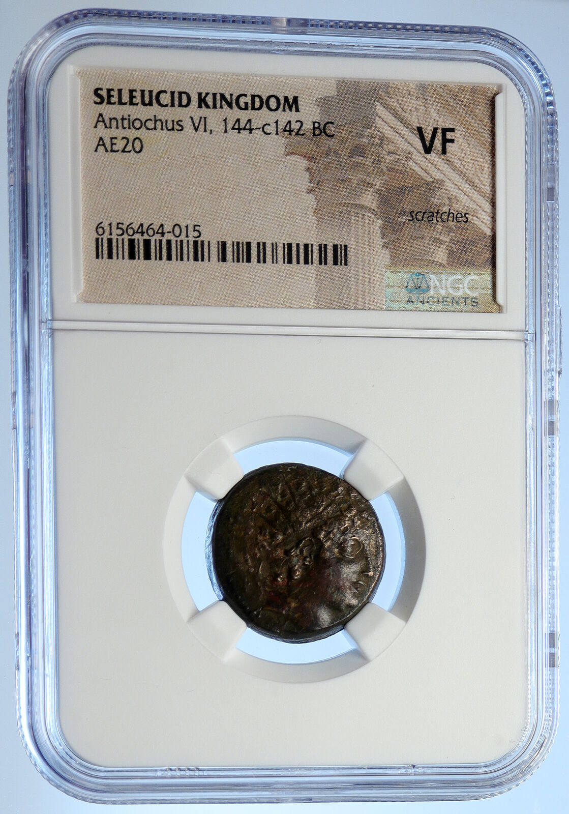 ANTIOCHOS VI Dionysos Ancient Seleukid Ancient Greek Coin KANTHAROS NGC i106680