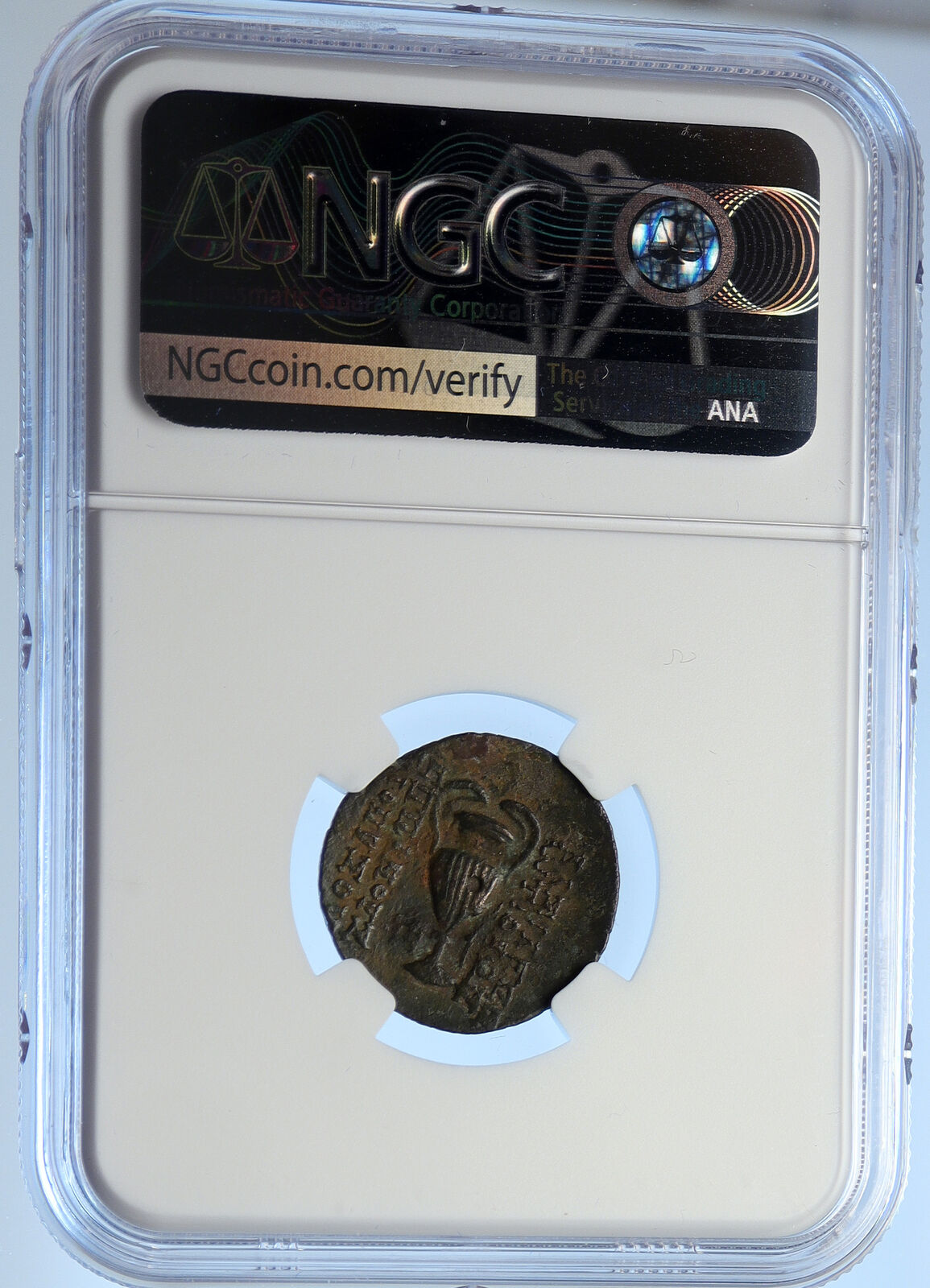 ANTIOCHOS VI Dionysos Ancient Seleukid Ancient Greek Coin KANTHAROS NGC i106680