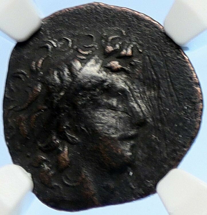 TRYPHON 148BC Authentic Ancient SELEUKID Greek Coin MACEDONIA HELMET NGC i106698