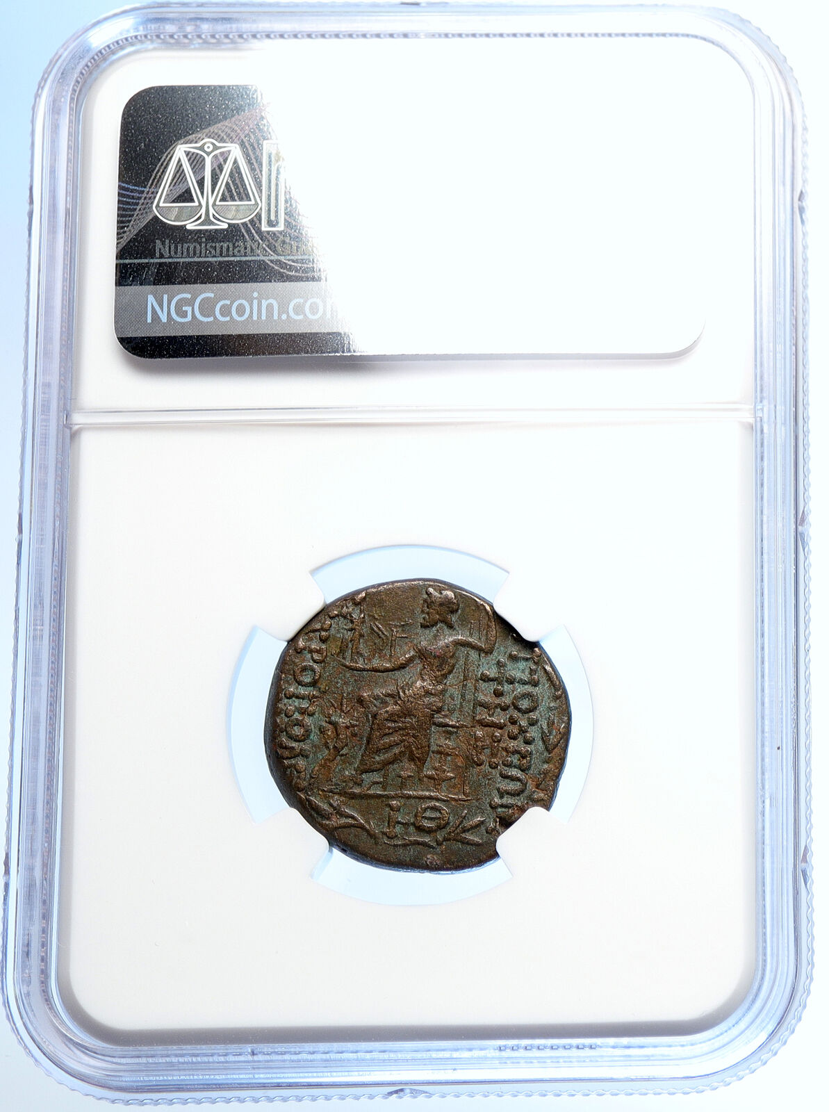 ANTIOCH on the ORONTES Authentic Ancient 41BC Greek Coin w NIKE ZEUS NGC i106683