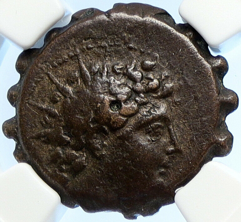 ANTIOCHOS VI Dionysos Ancient Seleukid Ancient Greek Coin ELEPHANT NGC i106684