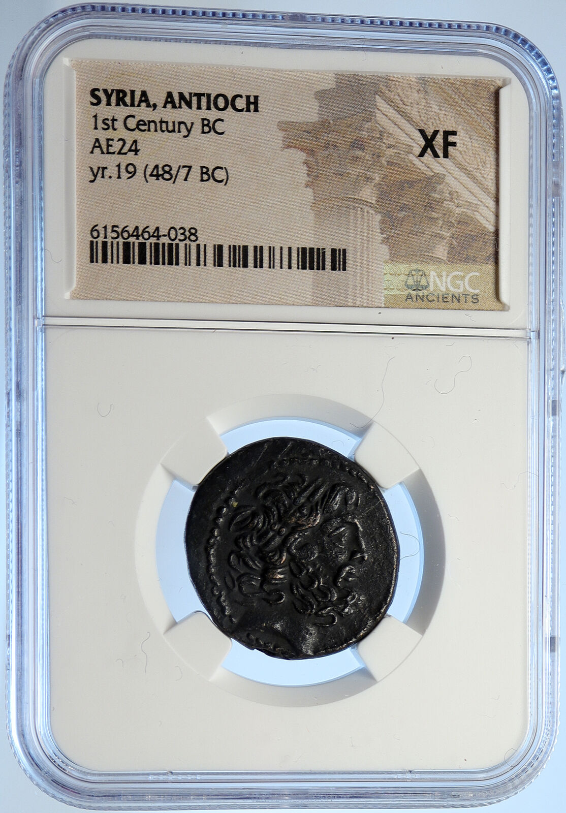 ANTIOCH Genuine Authentic Ancient 48BC Genuine Greek Coin ZEUS NIKE NGC i106703