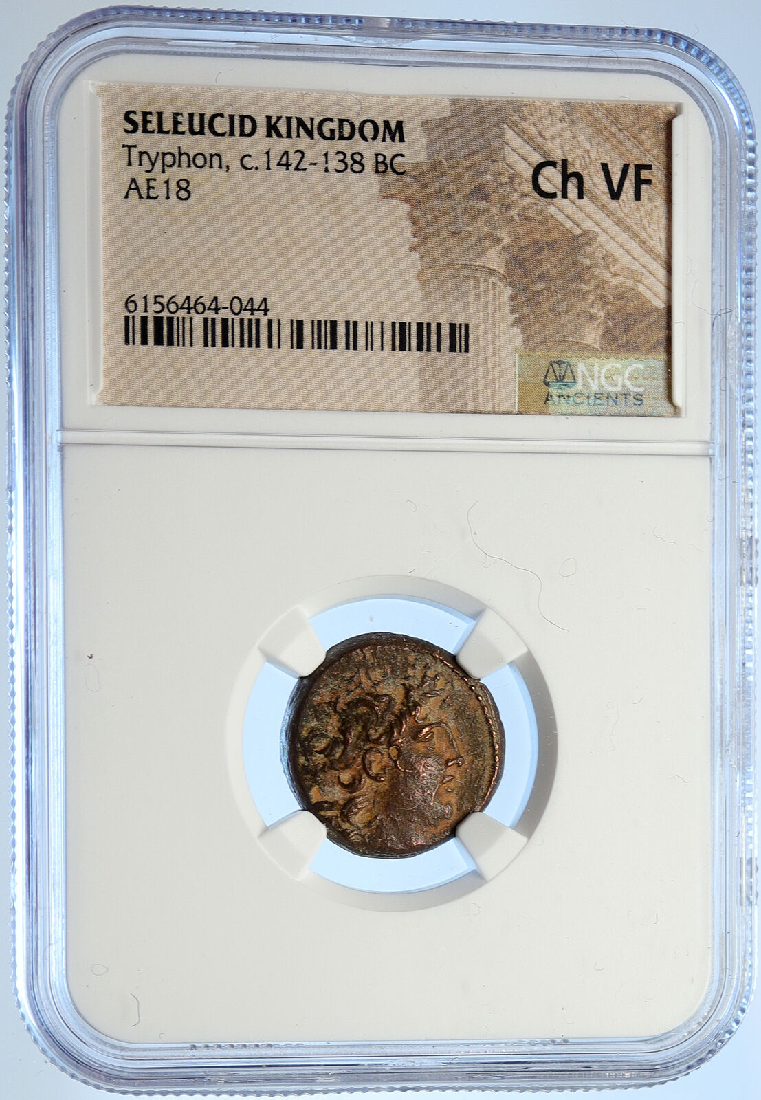 TRYPHON Rare Ancient Seleukid Authentic Ancient Greek Coin w HELMET NGC i106709