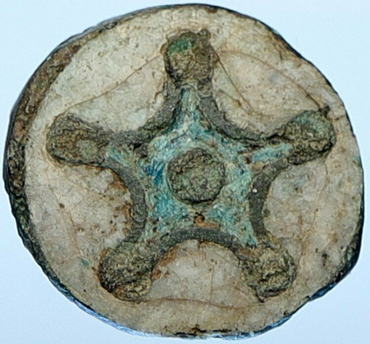 100-300 AD Ancient Roman Christian Pentagram Fibula OLD Jewelry Artifact i108560