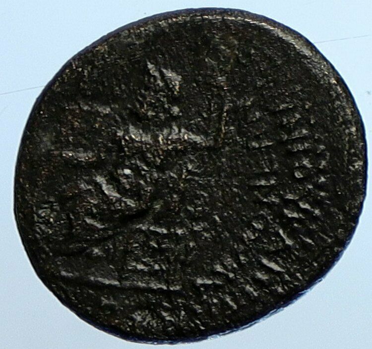 NERO Authentic Acmoneia in Phrygia OLD Roman Coin ZEUS w REGALIA & OWL i110217