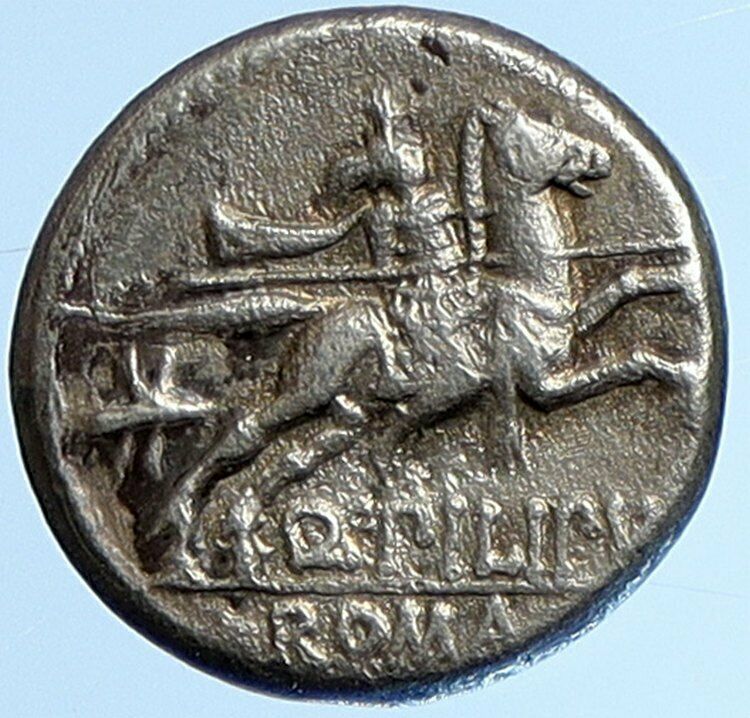 Roman Republic Ancient Silver Coin VICTORY OVER GREEK Philip V & Perseus i110076